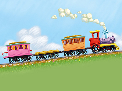 train 2d character computer drawing graphics illustration photoshop