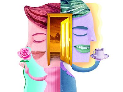 Love And Space 2d collage digital illustration magazine photoshop