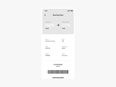 Flight Ticket UI dailyui flight mobile ticket ui