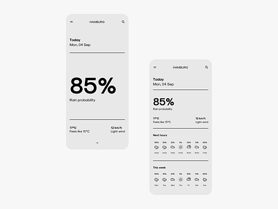 Drop – rain precipitation app concept brutalistic minimal mobile mobile app rain rain app ui uxui weather weather app