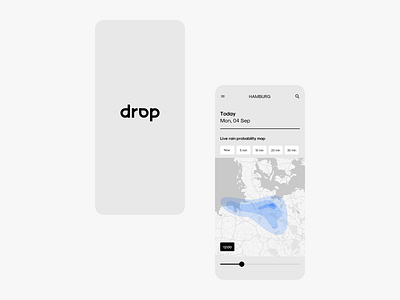 Drop – rain precipitation app concept app minimal mobile rain ui uxui weather weather app