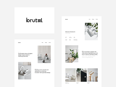 Brutal - Interior- and digital design studio concept branding interior minimal webdesign website website concept