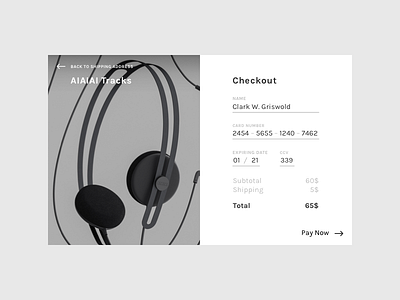 DailyUI 002 / Credit Card Checkout