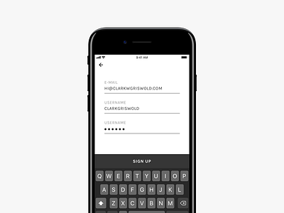 DailyUI 001 / Mobile Sign Up Page account dailyui ios iphone minimal minimalism mobile sign up ui