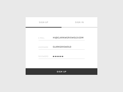 DailyUI 001 / Web Sign Up Page