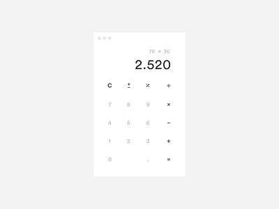 Daily UI / Light Calculator App calculator daily ui light macapp minimal ui