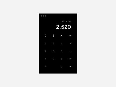Daily UI / Dark Calculator App calculator clean daily ui dailyui dark desktop mac app minimal ui