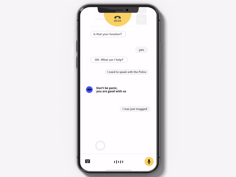 The last part of the emergency assistant concept after effect app chat bot motion animation ui ux