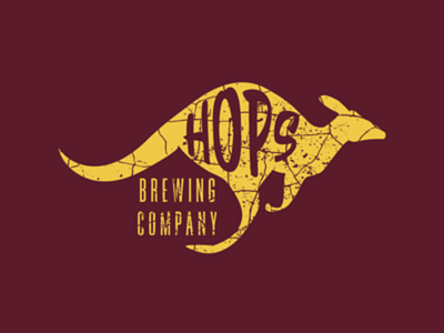 Hops Brewing Company Logo beer logo brewery brewery logo brewing company hops kangaroo