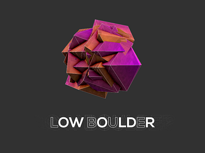Low Boulder 3d 3d art adobe after effects ae after effects boulder design low poly lowpoly lowpolyart typo typography wireframes