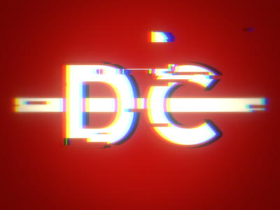 -DC- glitch logo red rgb split typo typography