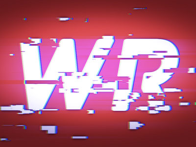 Waryzer background glitch logo red rgb split typography