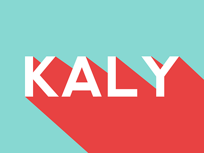 Kaly blue flat green logo long red shadow typo typography