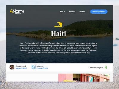 4North - Landing Page - Haiti haiti maps nonprofit ui visual design