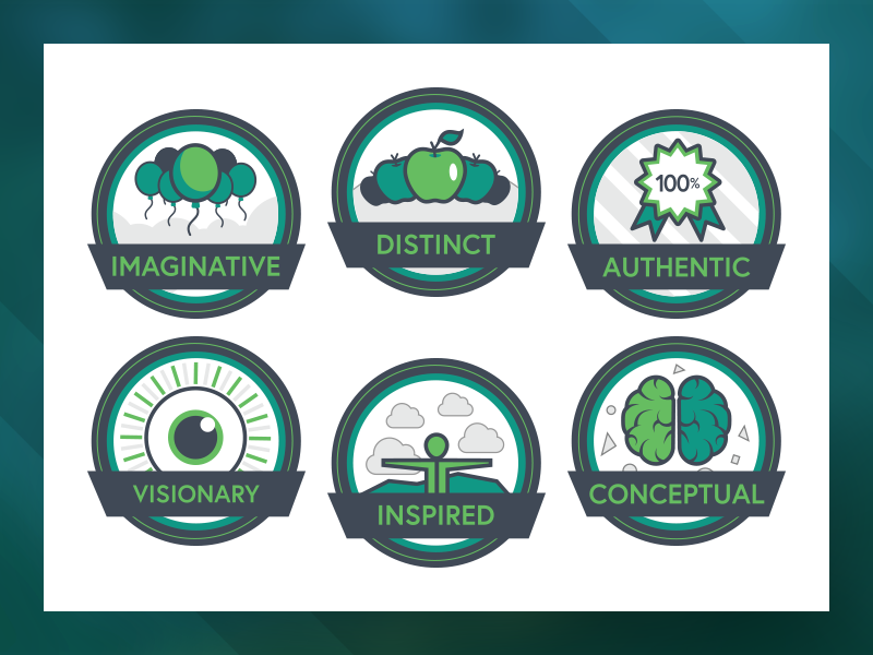 Agency Adventure Badges illustrator badges agency green branding illustration icons