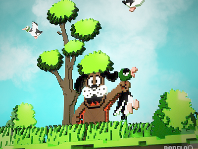 Duck Hunt 3D duck hunt nintendo pixel art video game art