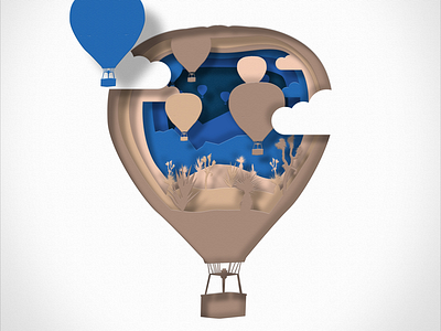 Hot Air Balloon Paper Art balloon hot air balloon paper art photoshop