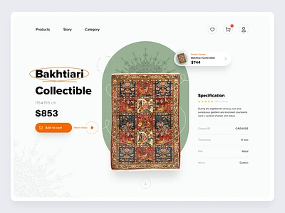 Persian Carpet ecommerce landing page carpet ecommerce landing page shop shopify shopify design store store ui