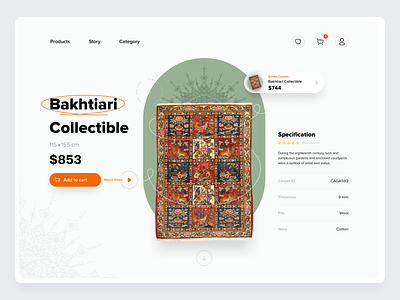 Persian Carpet ecommerce landing page carpet ecommerce landing page shop shopify shopify design store store ui