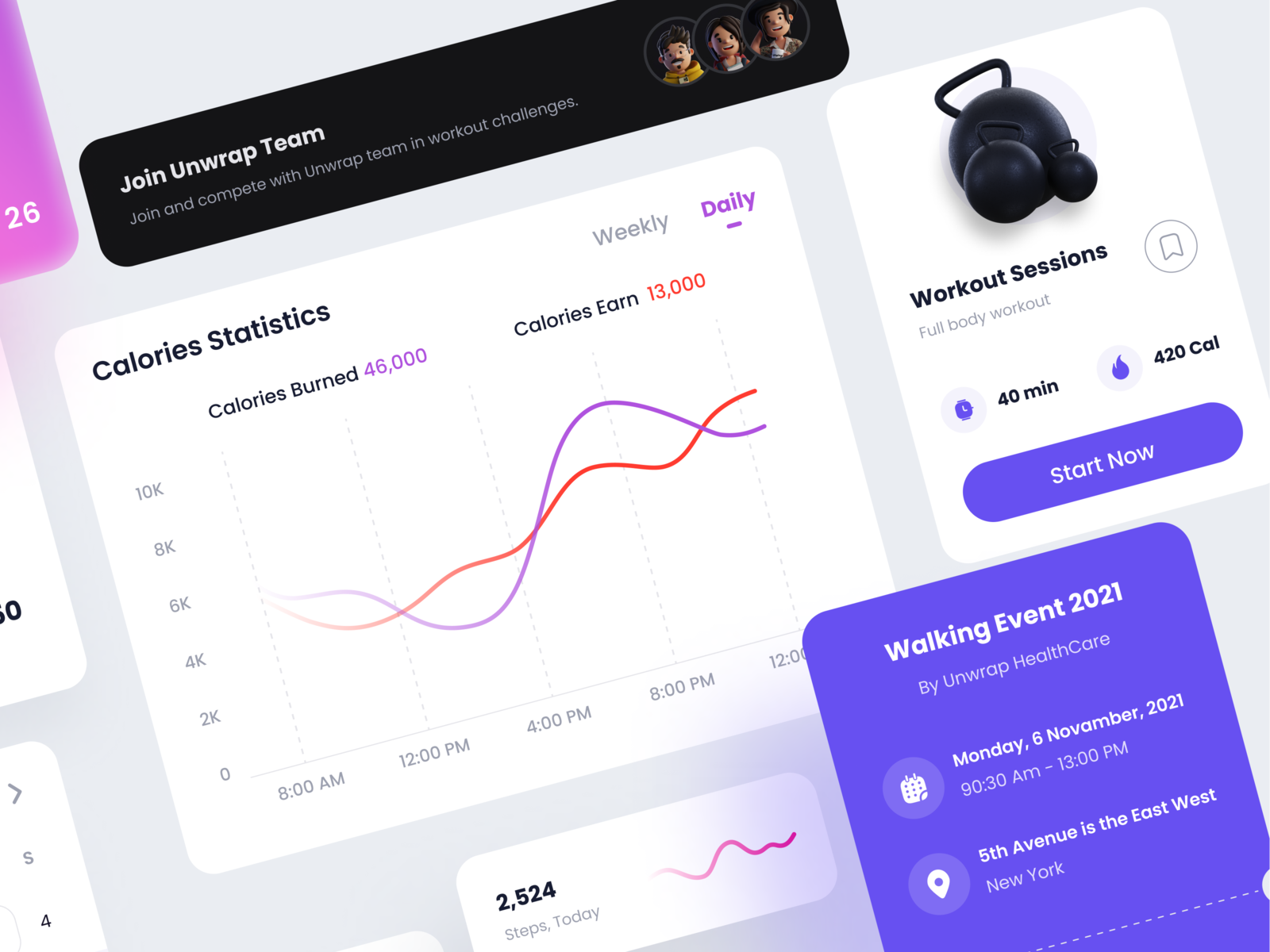 Health Component By Amir Moradi For Unwrap On Dribbble