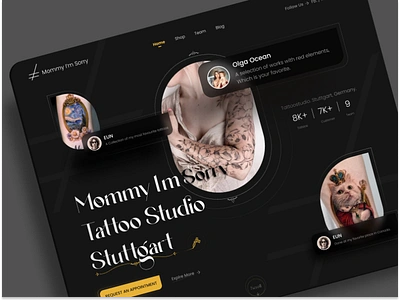 Landing Page dark mode ecommerc ecommerce landing landing page studio tattoo web wedesign