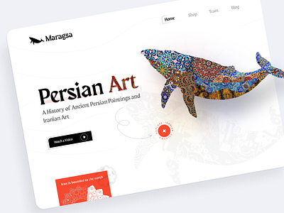 Persian Art art iran landing landing page pattern persian web web app web design whale