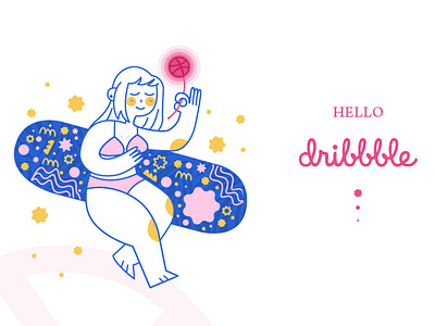 Hello dribbble! app design illustration