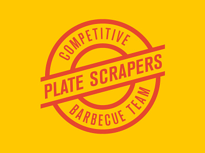Plate Scrapers barbecue catering competitive food logo red yellow