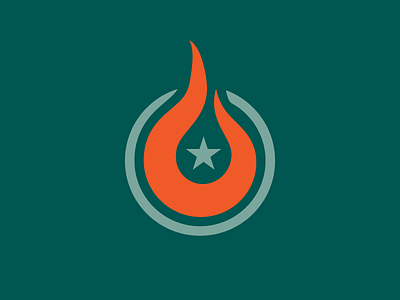 Flame & Star Symbol circle flame logo start
