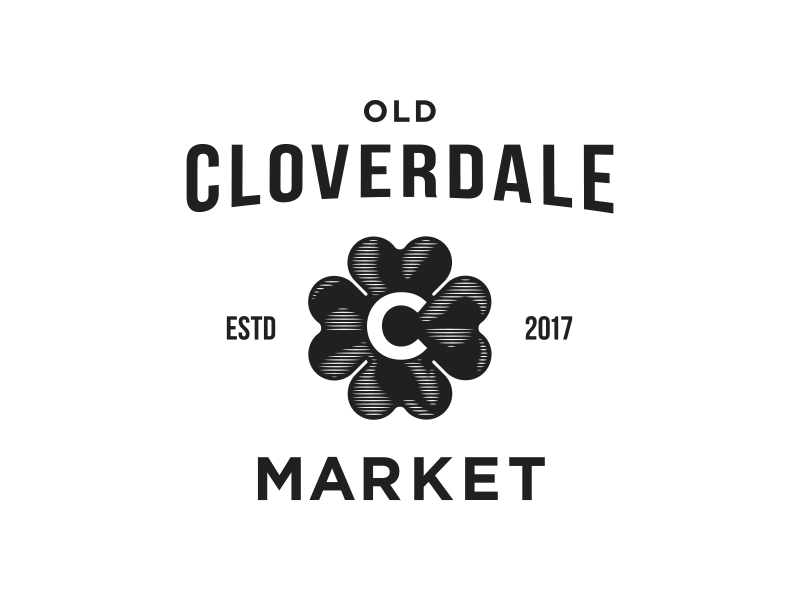 Old Cloverdale Market brand craft etch etching hip identity logo market vintage