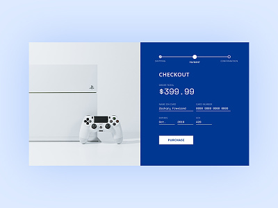 Daily UI 002 - Checkout Page blue checkout daily ui dailyui playstation playstation 4 ps4 sony ui