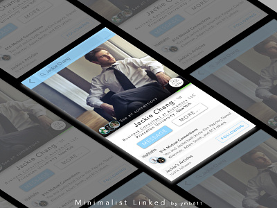 Minimalist Linked - Business Social Media Networking Profile animate business debut design interface minimalist origami profile sketch social media ui ux