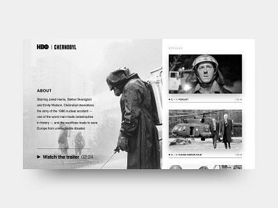 Webpage HBO - Chernobyl black white chernobyl concept layout series ui web website