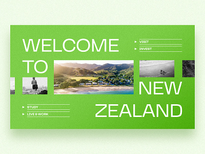 Welcome to New Zealand concept design grid layout typography ui web website