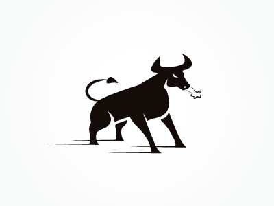 Bull Mark angry animal black bull horns illustration logo monochrome ox vector