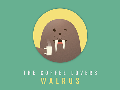 WALRUS circle coffee drink happy round seal walrus wink