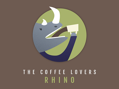 RHINO animal circle coffee drink hot rhino rhinoceros round