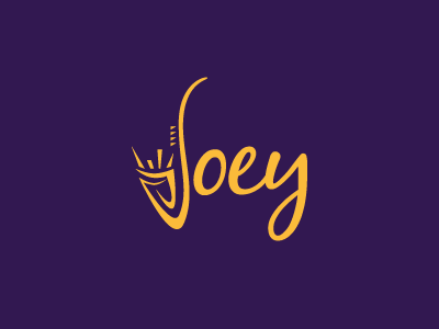 Joey branding brass instrument jazz logo mark music musical sax saxophone