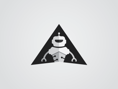 Robot branding circuit logo mark mechanical robot triangle