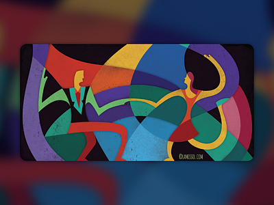 Swing Dancing abstract art character colorful couple dancing graphic illustration jazz lindy hop music swing swing dance vector
