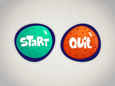 Start & Quit Buttons button buttons cartoony colorful colourful design exit game illustration menu quit start stop ui ux