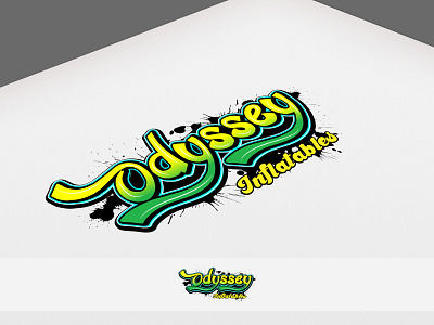 Odyssey inflatables bounce house creative design fun logo illustration logo odyssey renthouse simple typography