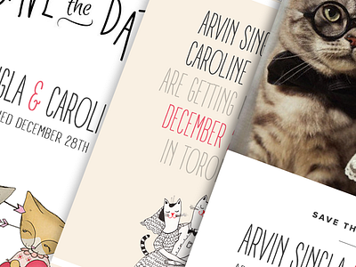 There's only 2 must haves. cat invite typography wedding