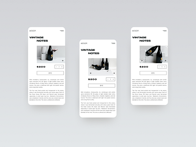 Concept Mobile App app app design bye design figma figmadesign product product page typography ui ux web wine