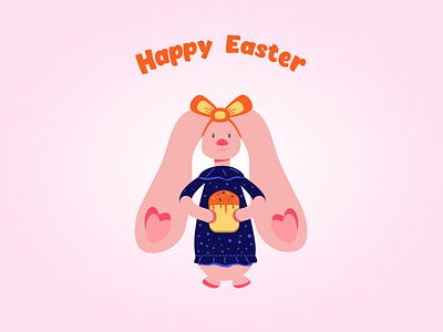 Happy Easter blue easter happy hare illustration illustrator cc illustrator design pink vector