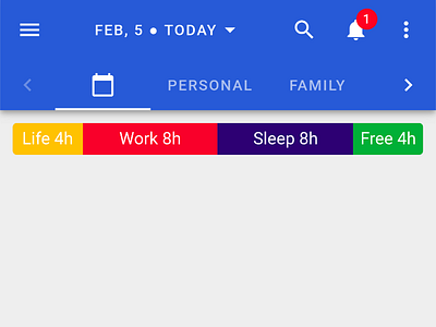 Work-Life Balance Bar app branding calendar design flat icon logo typography ui ux vector web