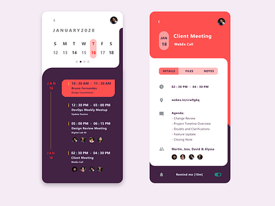 Calendar Schedule appdesign calendar productivity uidesign uiux