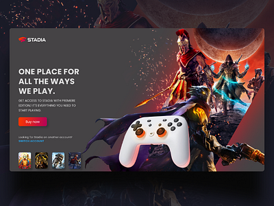 Google stadia web UI ui webdesign figma