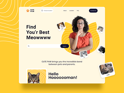 Pet adoption Web UI branding design figma photoshop typography ui ui design uidesign ux web