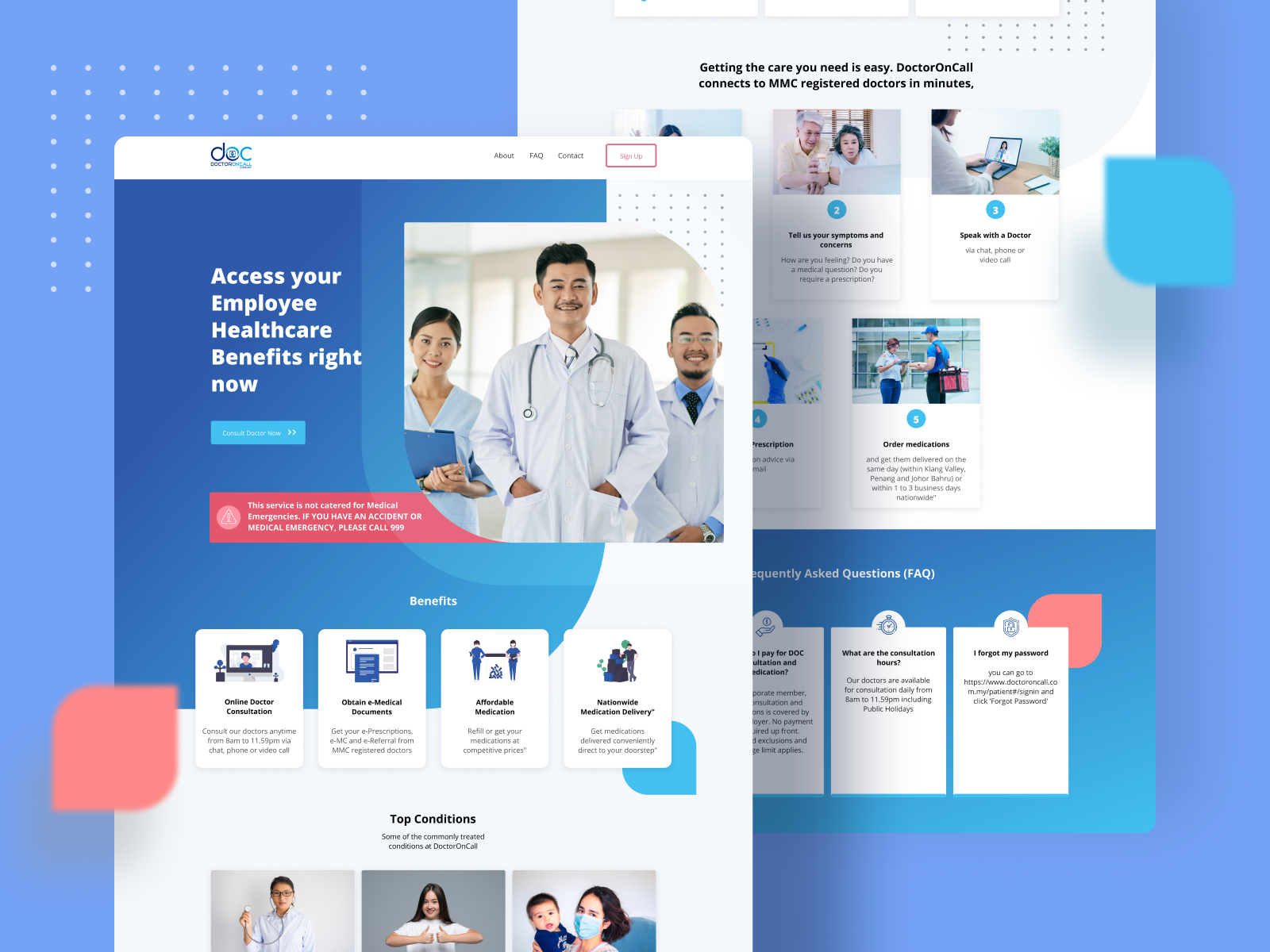 Dribbble - Nursing Care Website Header Design.png by Alix Marker